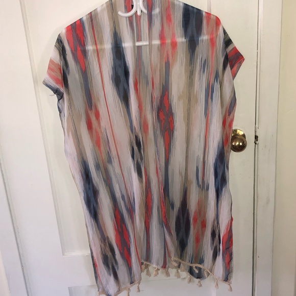 LVS Collections sheer pinky blue lightweight wrap with embellishments- one size - Picture 7 of 7